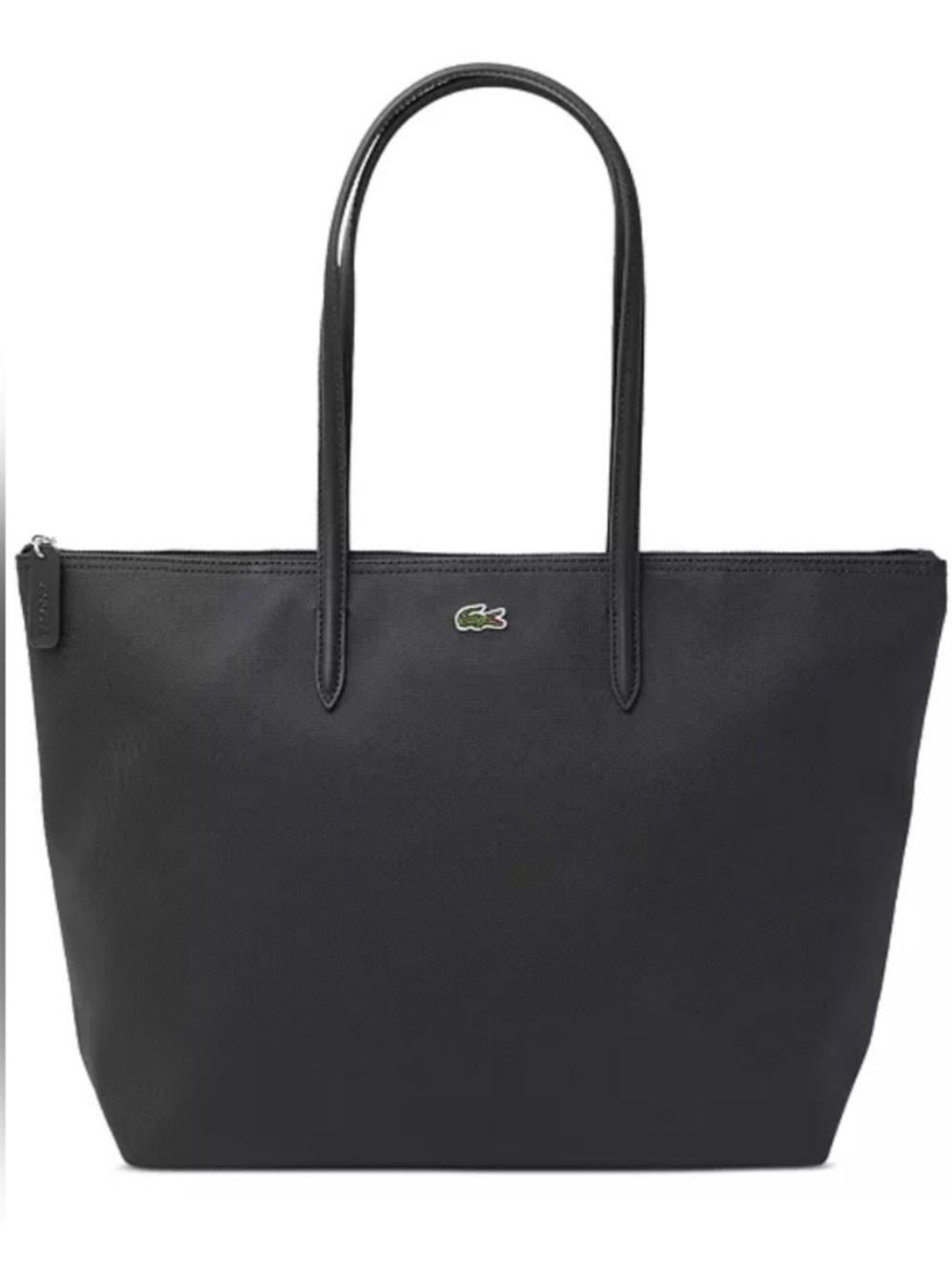 Lacoste black large concept zip top tote bag travel